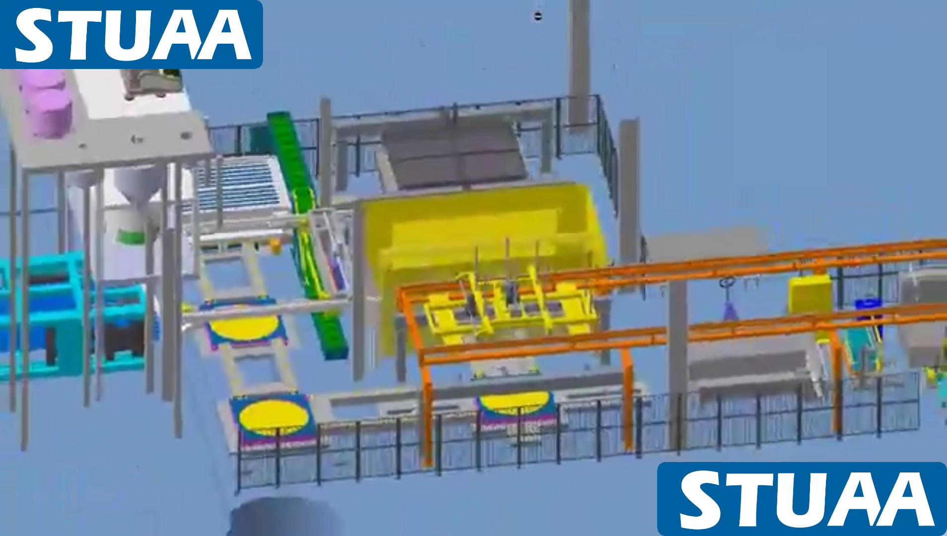 石膏墻板自動(dòng)化演示/Gypsum board automatic production line animation show